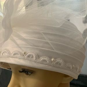 Mr. Hi’s Classic White Pillbox Hat Easter Church Garden Party Bridal Chic
